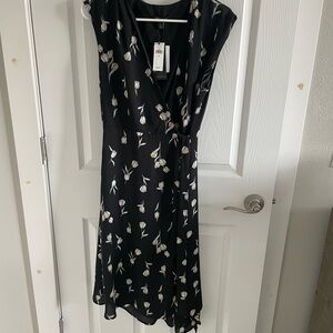 Banana Republic Floral Black Dress NWT